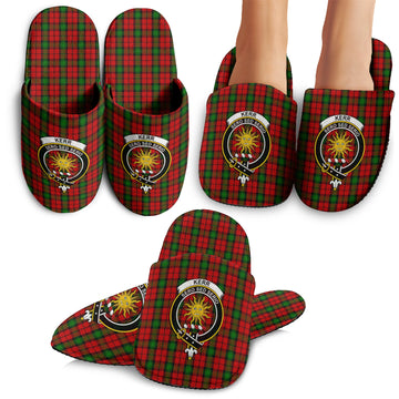 Kerr Tartan Home Slippers with Family Crest