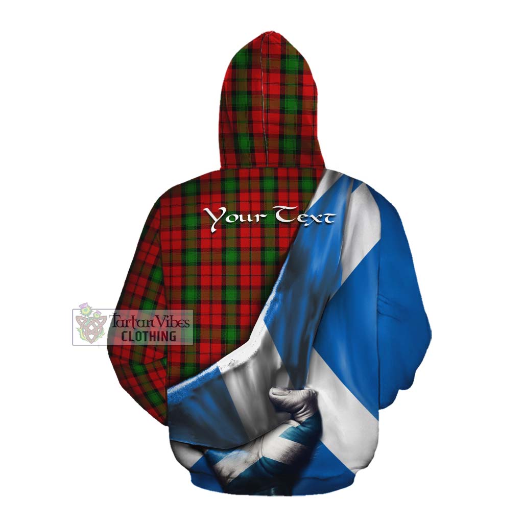 Tartan Vibes Clothing Kerr Tartan Cotton Hoodie with Family Crest Scotland Patriotic Style