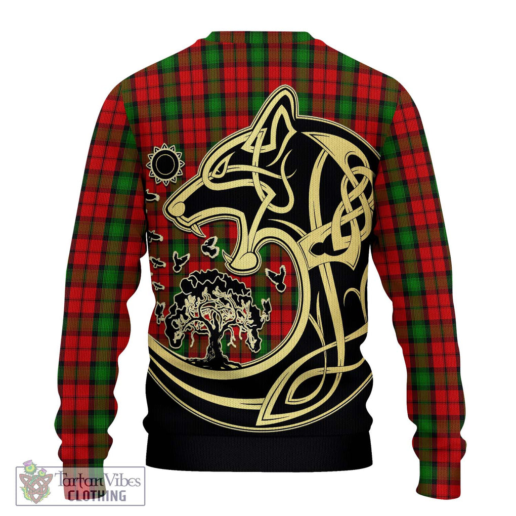 Kerr Tartan Knitted Sweater with Family Crest Celtic Wolf Style - Tartan Vibes Clothing