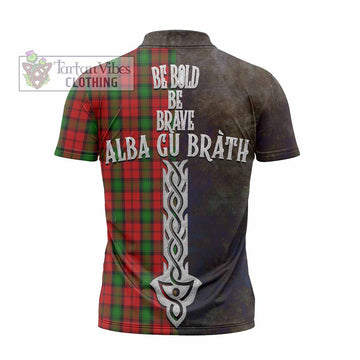 Kerr Tartan Family Crest Zipper Polo Shirt Alba Gu Brath Be Brave Lion Ancient Style