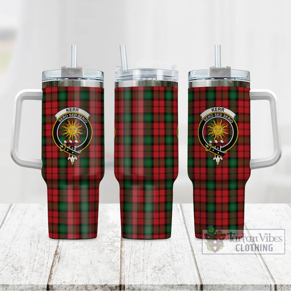 Tartan Vibes Clothing Kerr Tartan and Family Crest Tumbler with Handle