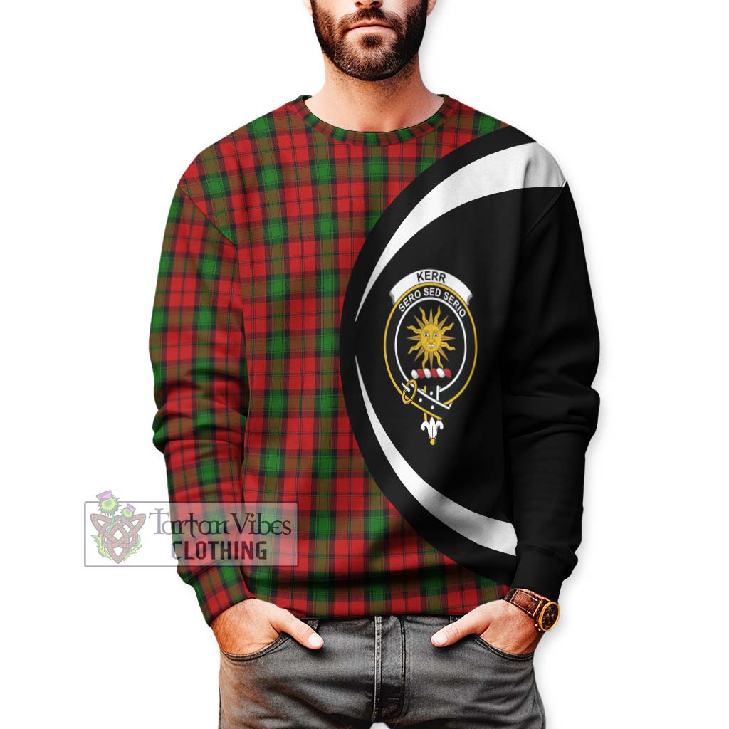 Kerr Tartan Sweatshirt with Family Crest Circle Style - Tartan Vibes Clothing