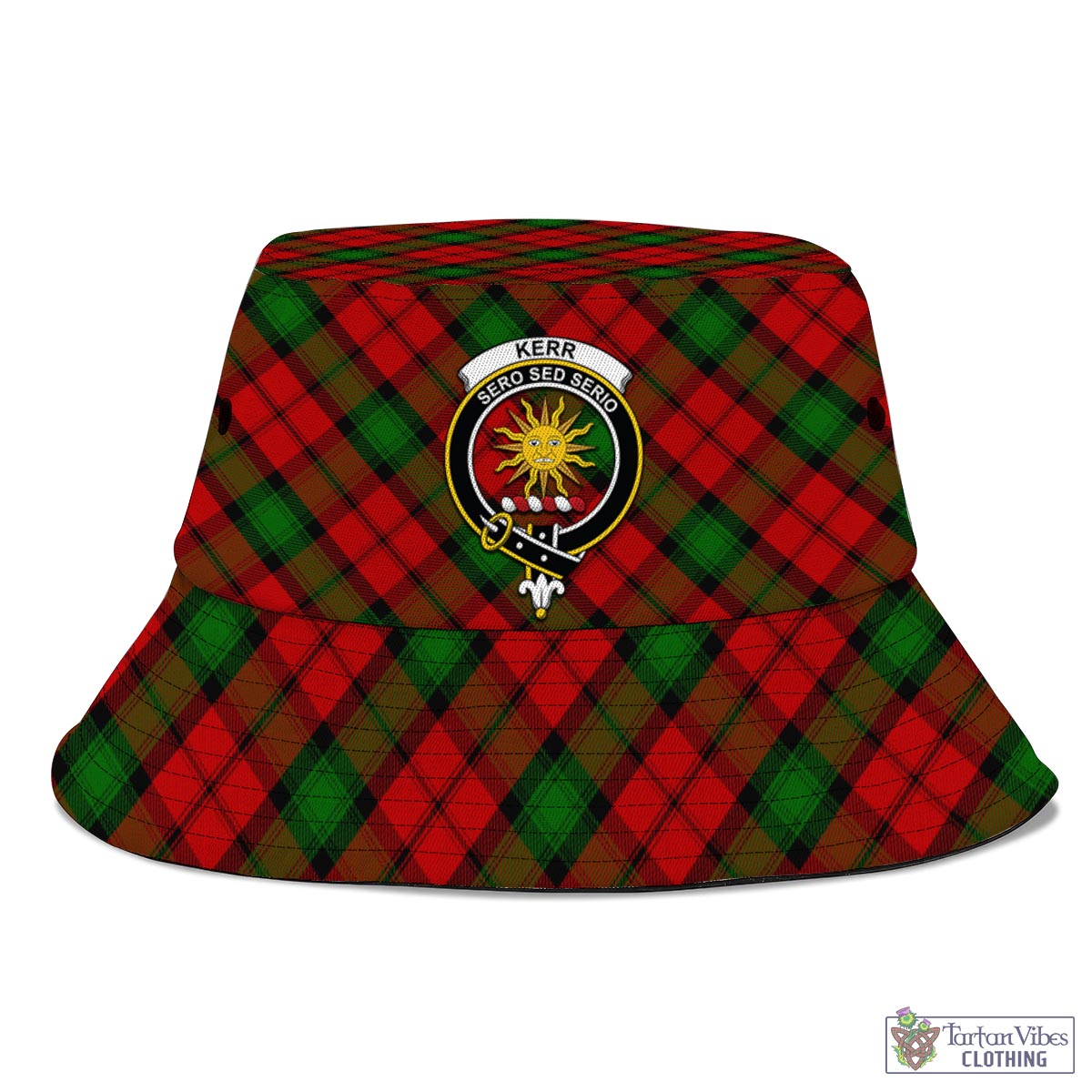 Tartan Vibes Clothing Kerr Tartan Bucket Hat with Family Crest