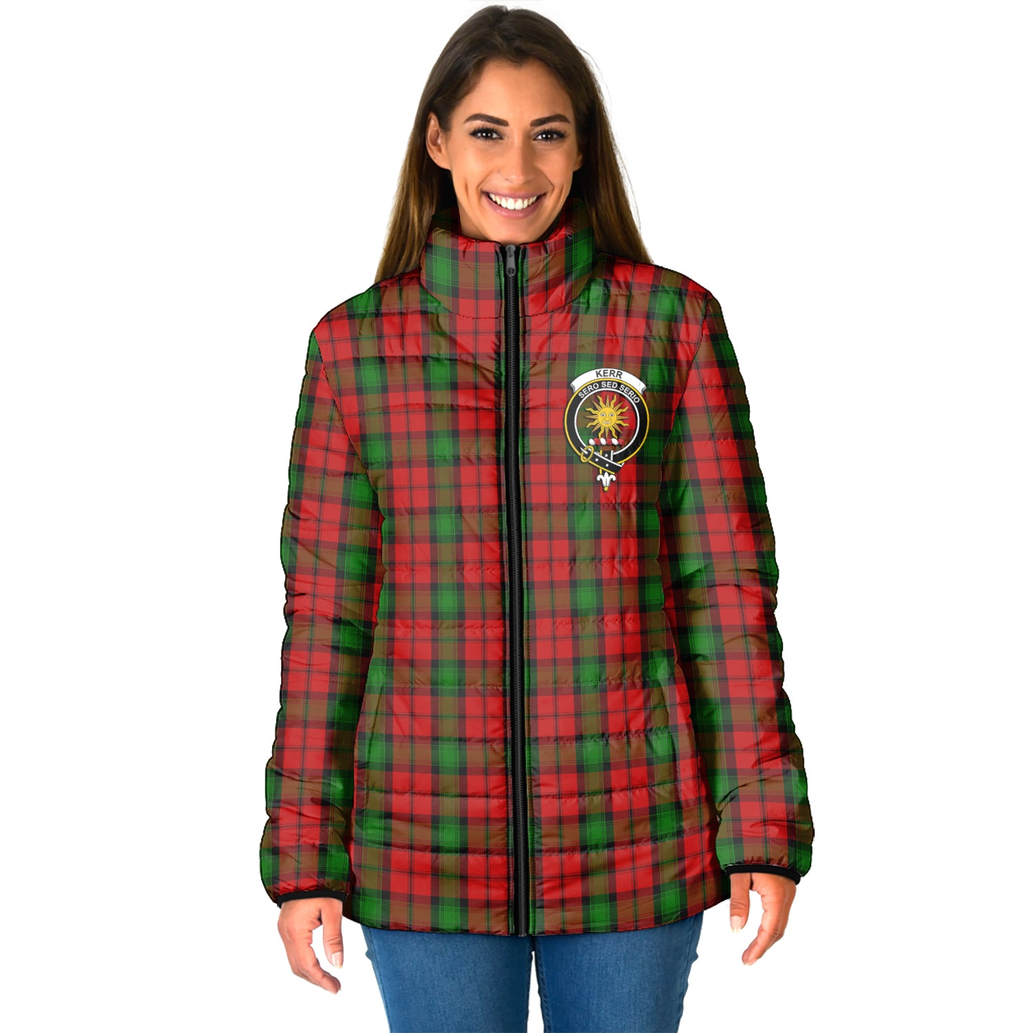 Kerr Tartan Padded Jacket with Family Crest - Tartan Vibes Clothing