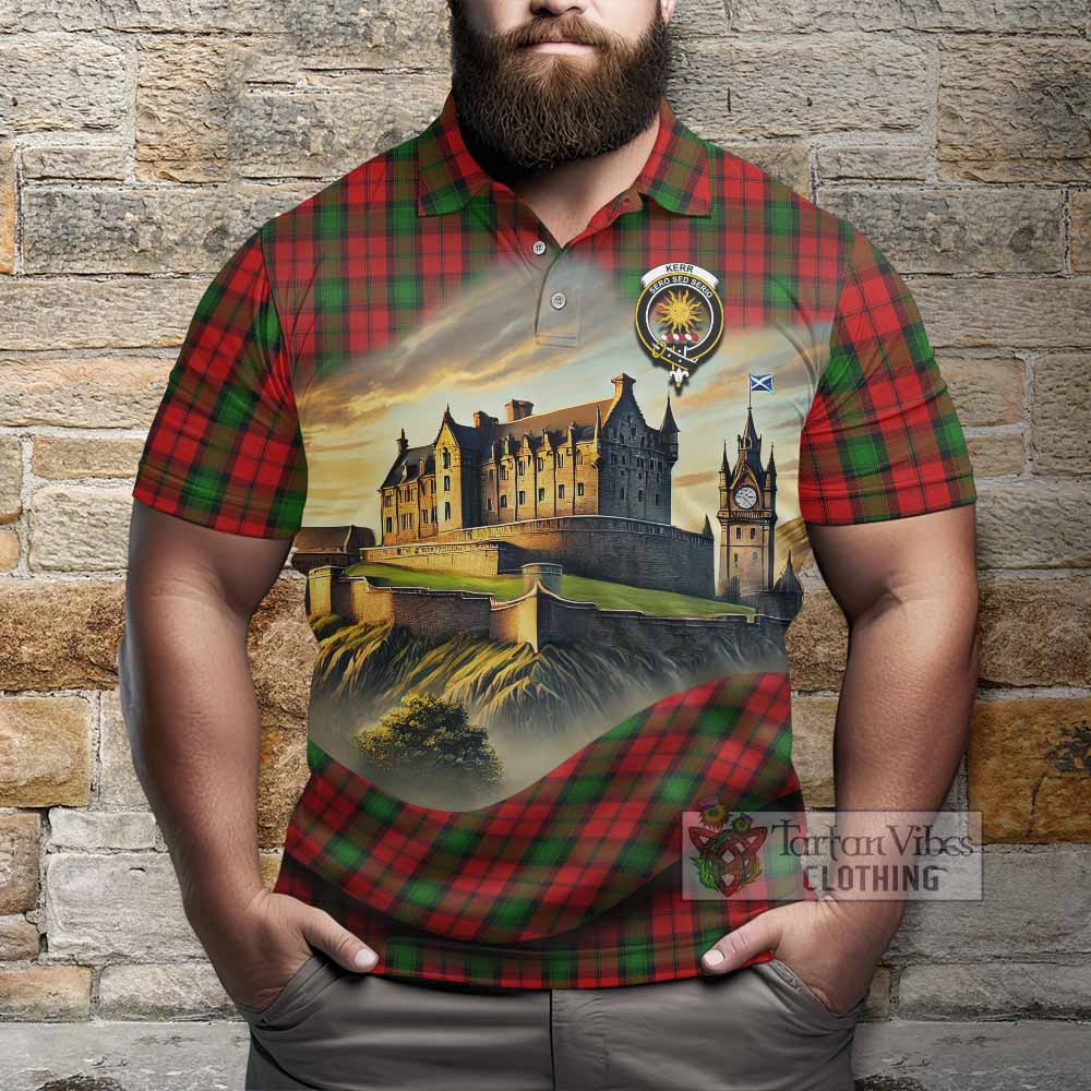 Tartan Vibes Clothing Kerr Tartan Family Crest Polo Shirt with Scottish Ancient Castle Stype