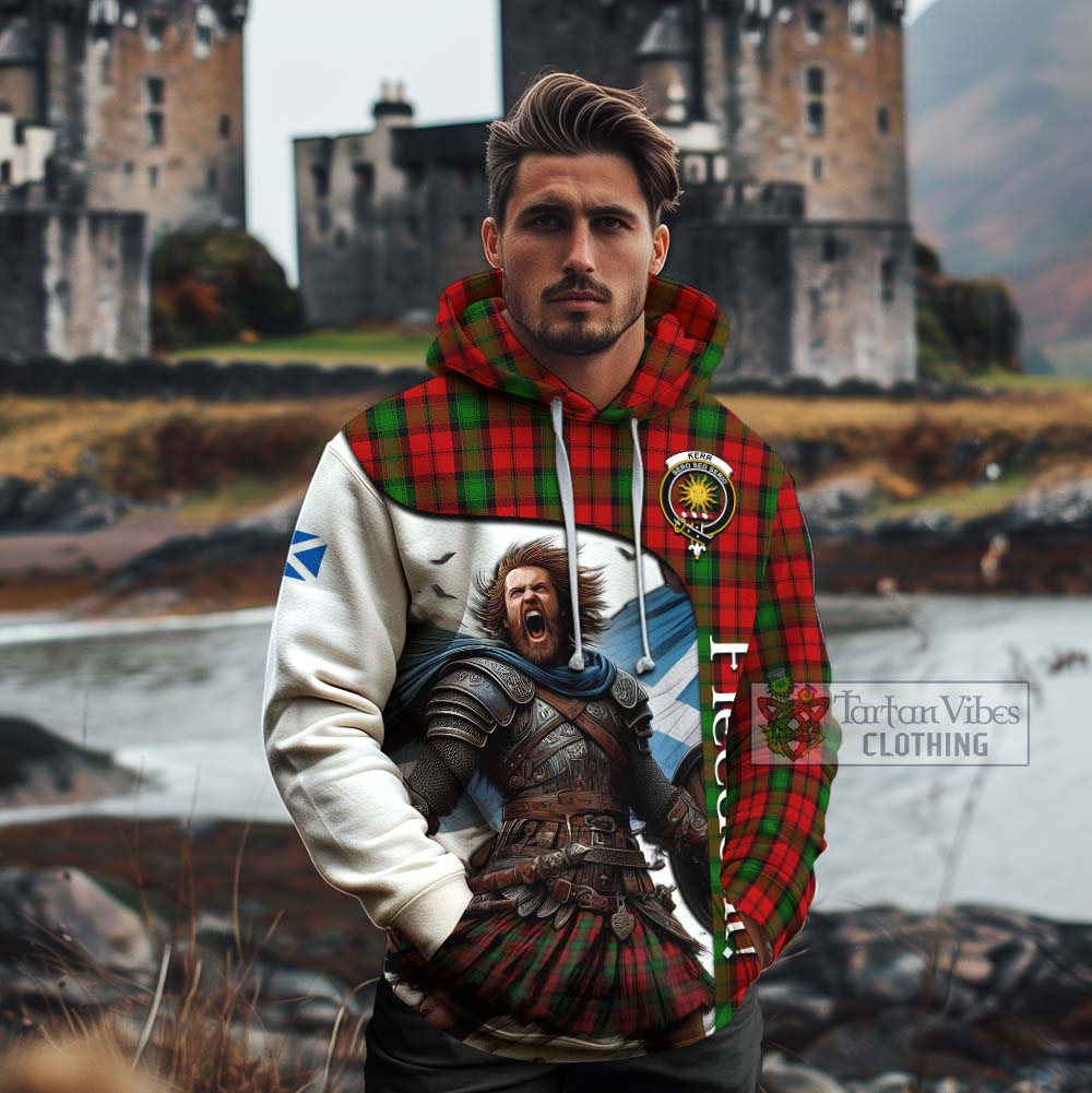 Tartan Vibes Clothing Kerr Crest Tartan Cotton Hoodie Inspired by the Freedom of Scottish Warrior