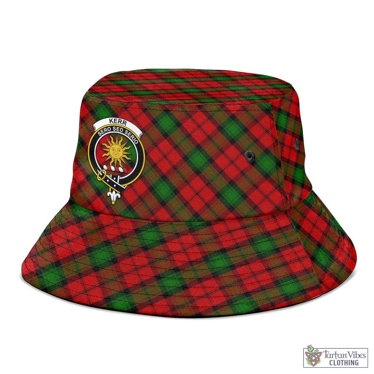 Tartan Vibes Clothing Kerr Tartan Bucket Hat with Family Crest