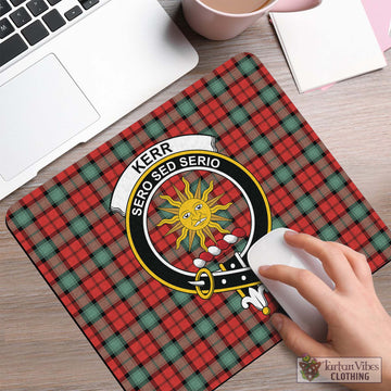 Kerr Ancient Tartan Mouse Pad with Family Crest