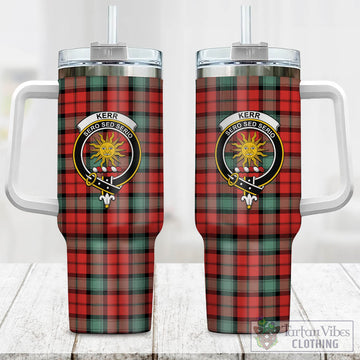Kerr Ancient Tartan and Family Crest Tumbler with Handle