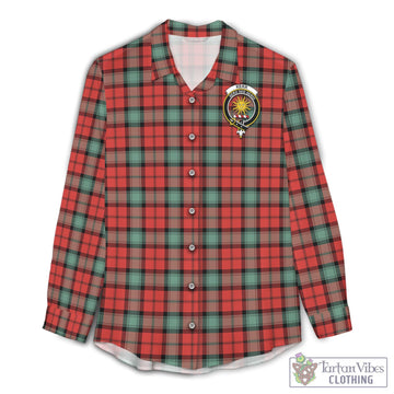 Kerr Ancient Tartan Womens Casual Shirt with Family Crest