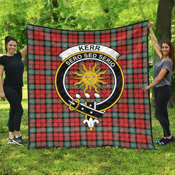 Kerr Ancient Tartan Quilt with Family Crest