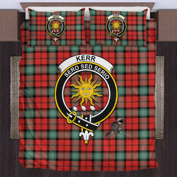 Kerr Ancient Tartan Bedding Set with Family Crest