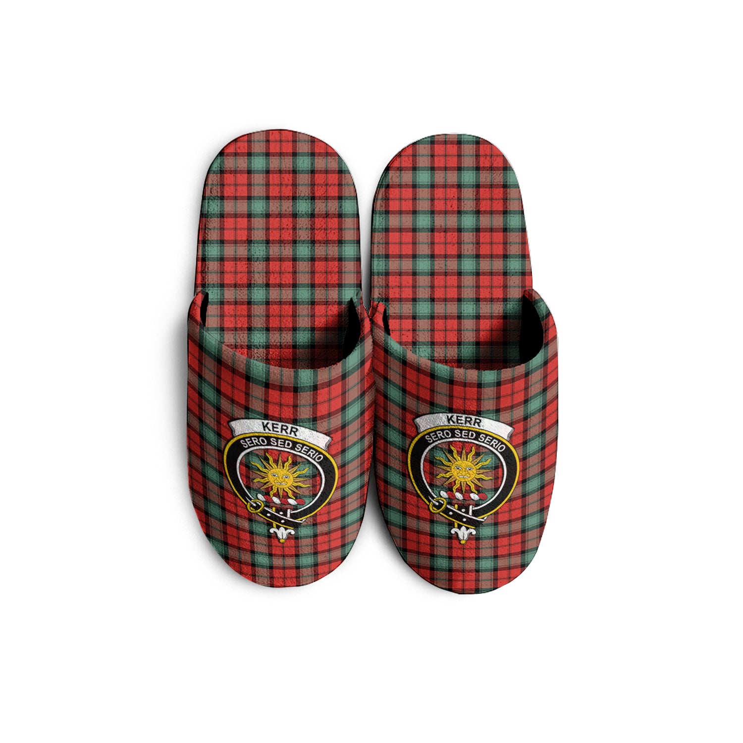 Kerr Ancient Tartan Home Slippers with Family Crest - Tartanvibesclothing