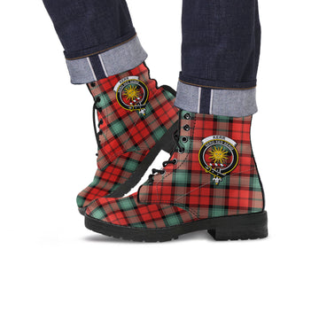 Kerr Ancient Tartan Leather Boots with Family Crest