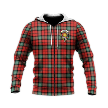 Kerr Ancient Tartan Knitted Hoodie with Family Crest