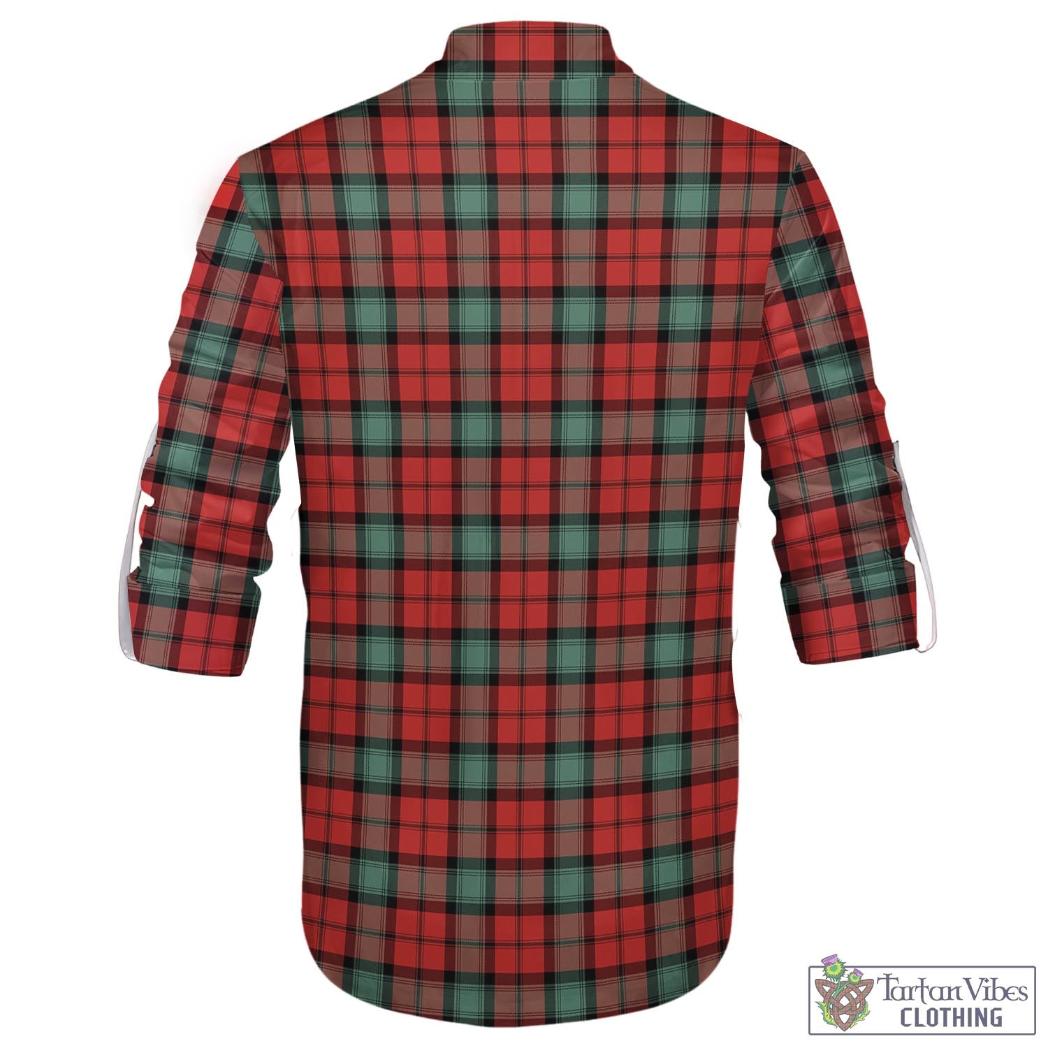 Tartan Vibes Clothing Kerr Ancient Tartan Men's Scottish Traditional Jacobite Ghillie Kilt Shirt with Family Crest