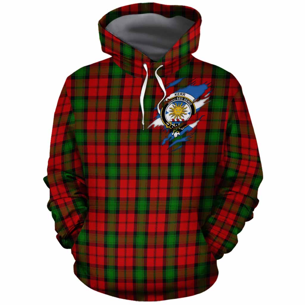 Kerr Clan Crest In Me Tartan Cotton Hoodie Scotland Flag Style