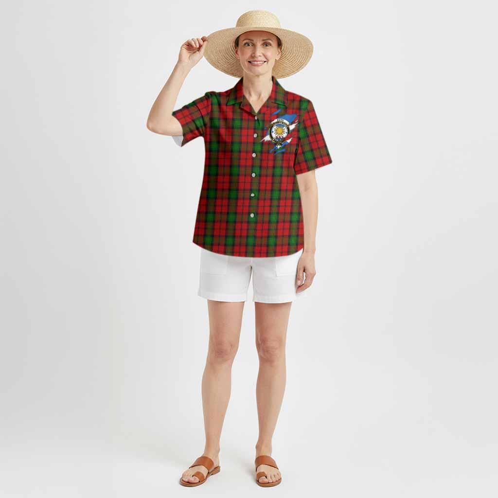 Kerr Clan Crest In Me Tartan Hawaiian Shirt Scotland Flag Style