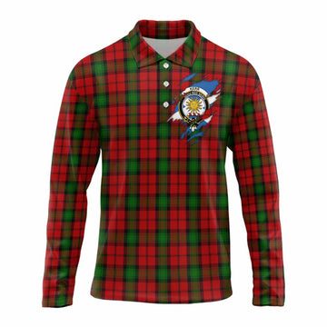 Kerr Clan Crest In Me Tartan Long Sleeve Polo Shirt Scotland Flag Style