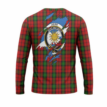 Kerr Clan Crest In Me Tartan Long Sleeve T-Shirt Scotland Flag Style