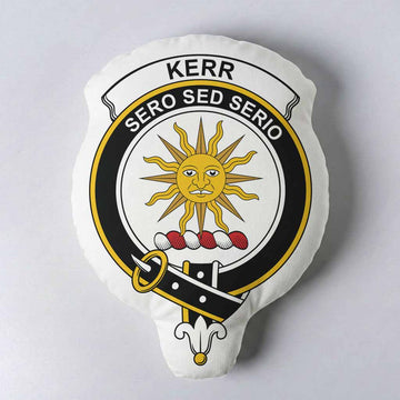 Kerr Clan Crest Shaped Throw Pillow, Scottish Clan Badge Decorative Pillow