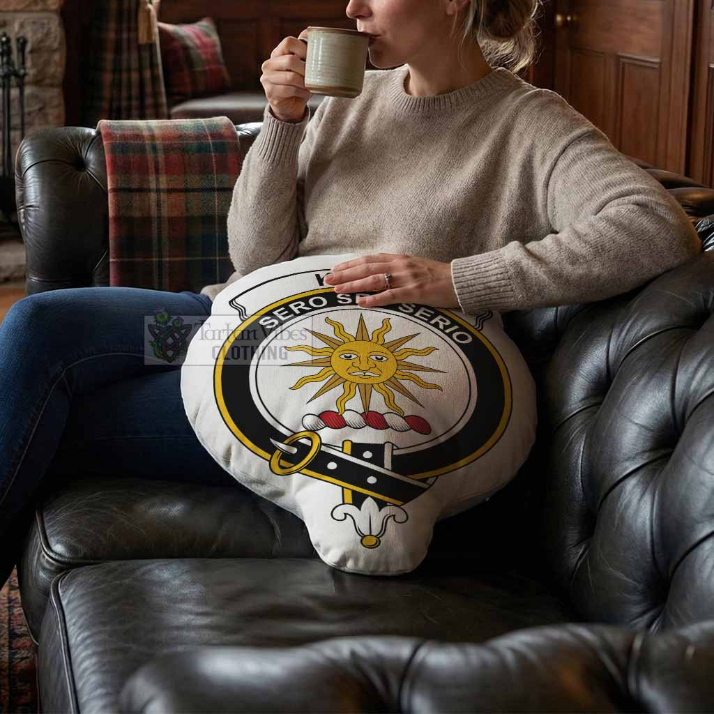 Kerr Clan Crest Shaped Throw Pillow, Scottish Clan Badge Decorative Pillow