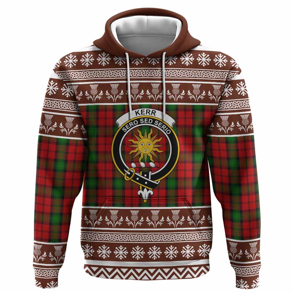Kerr Clan Tartan Christmas Hoodie with Family Crest - Tartan Vibes Clothing