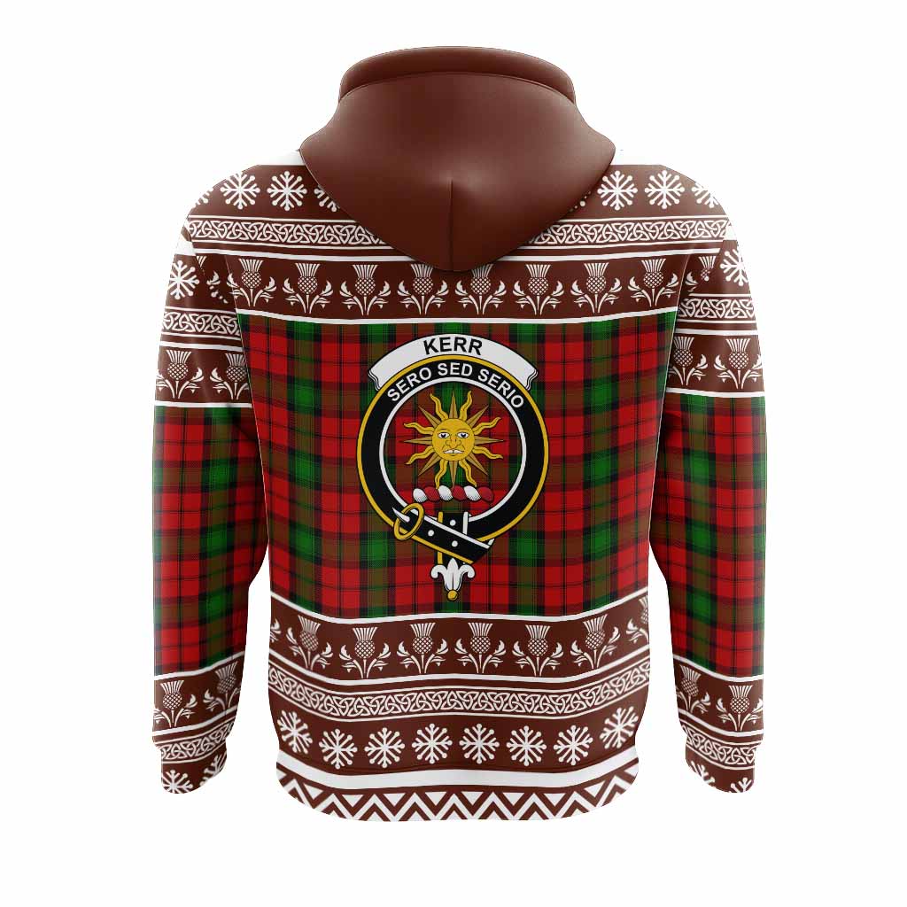 Kerr Clan Tartan Christmas Hoodie with Family Crest - Tartan Vibes Clothing