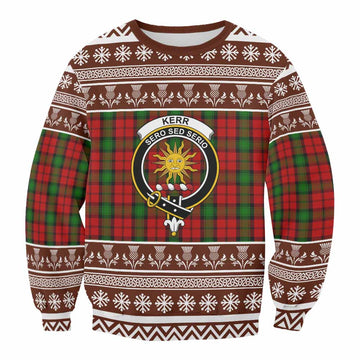 Kerr Clan Tartan Christmas Sweatshirt with Family Crest