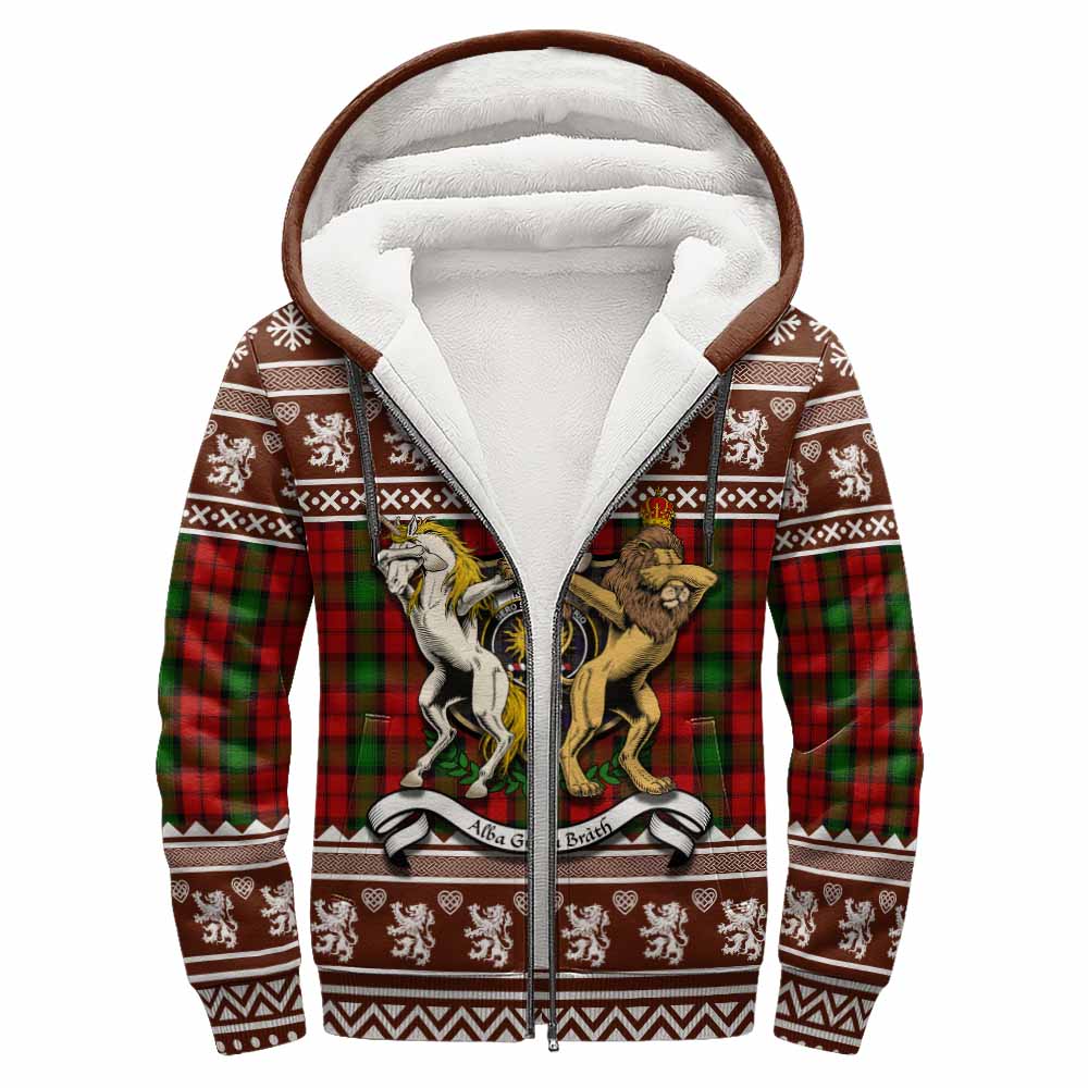 Kerr Clan Tartan Crest Christmas Fleece Hoodie Coat of Arms Funny Style - Tartan Vibes Clothing