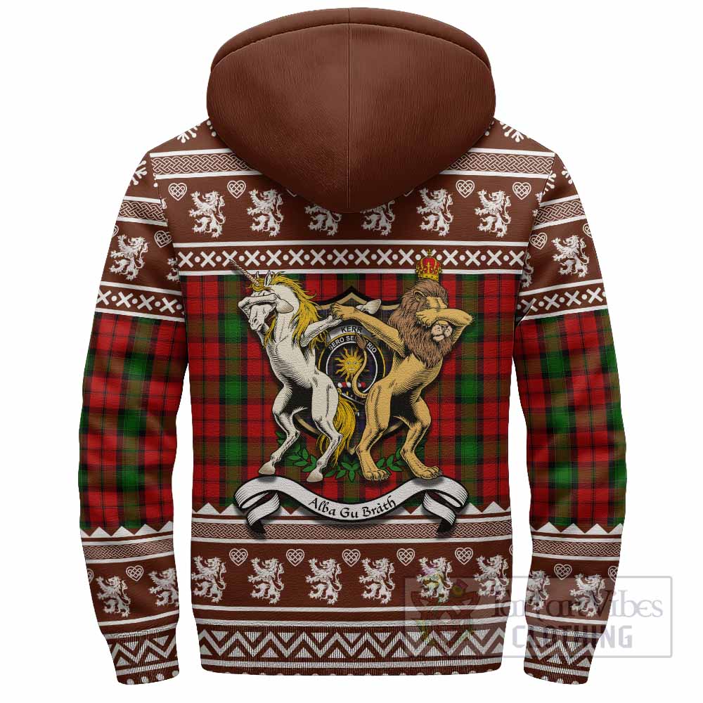 Kerr Clan Tartan Crest Christmas Fleece Hoodie Coat of Arms Funny Style - Tartan Vibes Clothing