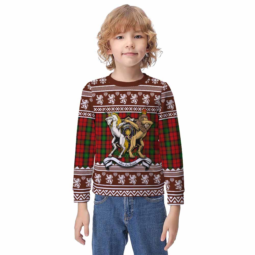 Kerr Clan Tartan Crest Christmas Kid Ugly Sweatshirt Coat of Arms Funny Style - Tartan Vibes Clothing