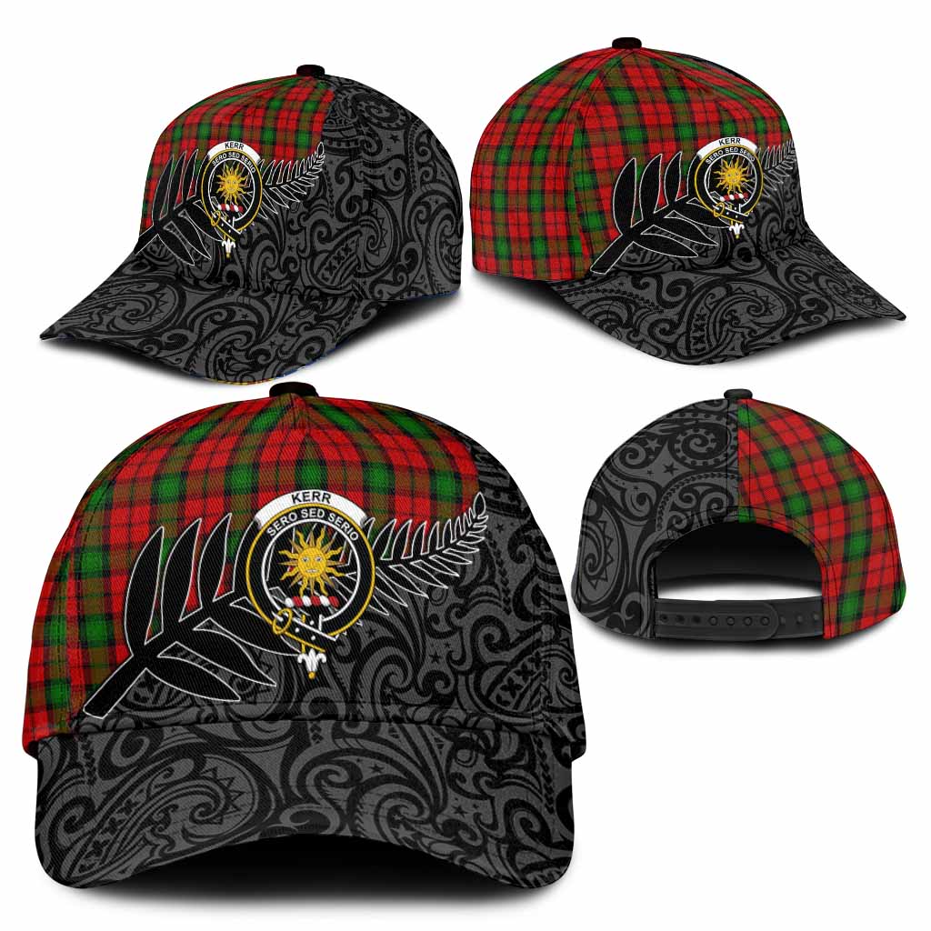 Kerr Crest Tartan Classic Cap with New Zealand Silver Fern Half Style