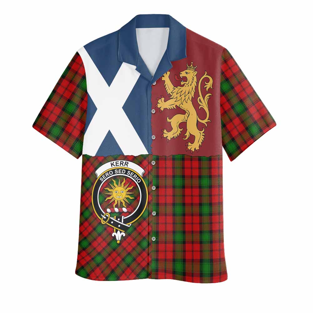 Kerr Crest Tartan Hawaiian Shirt with Lion Rampant Saltire Style