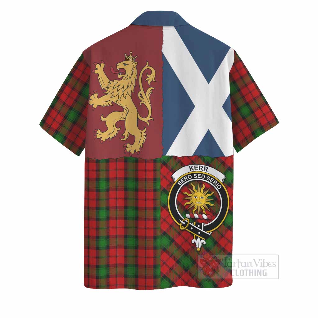 Kerr Crest Tartan Hawaiian Shirt with Lion Rampant Saltire Style