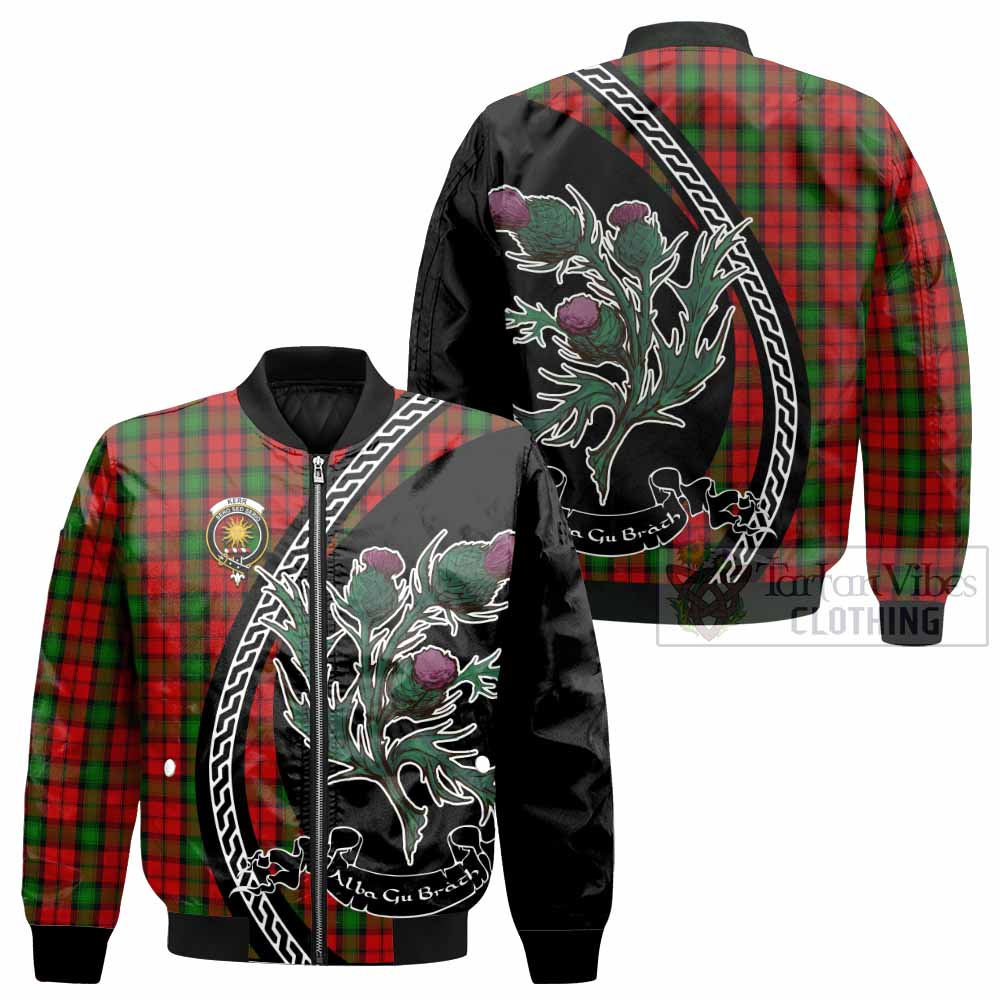 Kerr Family Crest Tartan Bomber Jacket Alba Thistle Inspired - Tartan Vibes Clothing