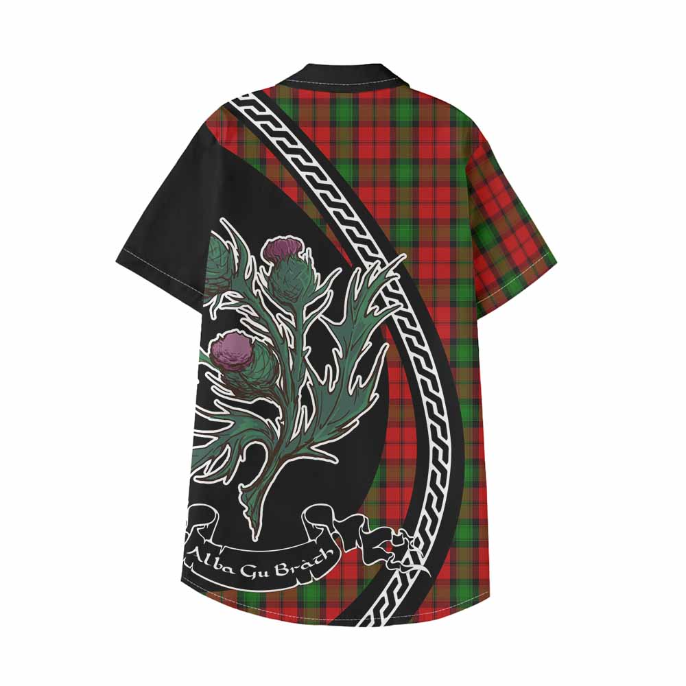 Kerr Family Crest Tartan Kid Hawaiian Shirt Alba Thistle Inspired - Tartan Vibes Clothing