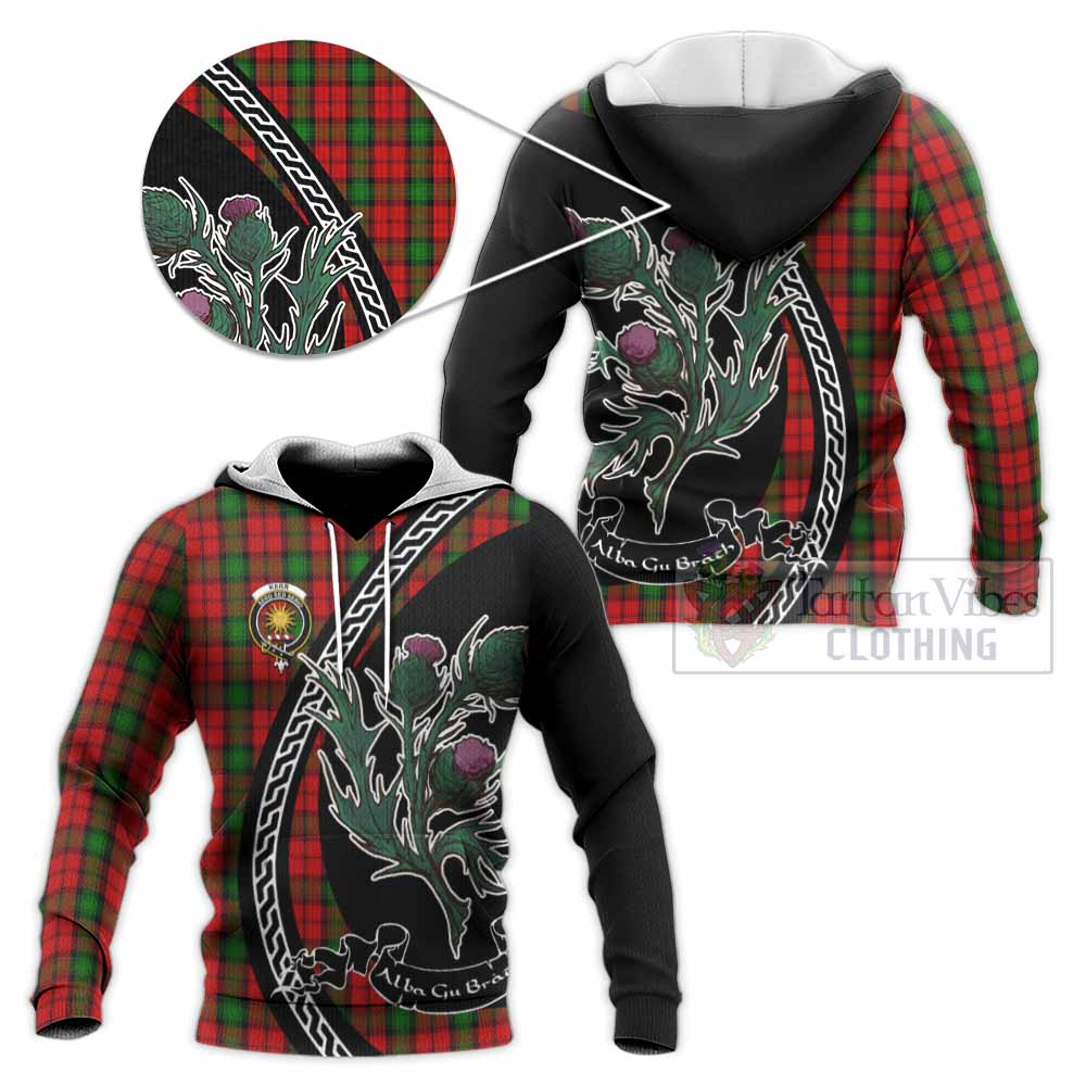 Kerr Family Crest Tartan Knitted Hoodie Alba Thistle Inspired - Tartan Vibes Clothing