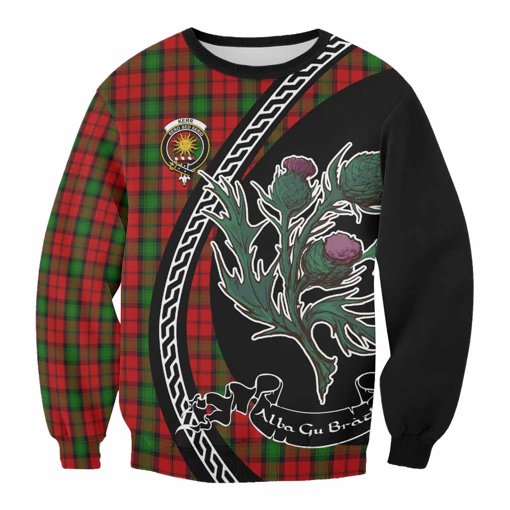 Kerr Family Crest Tartan Sweatshirt Alba Thistle Inspired - Tartan Vibes Clothing