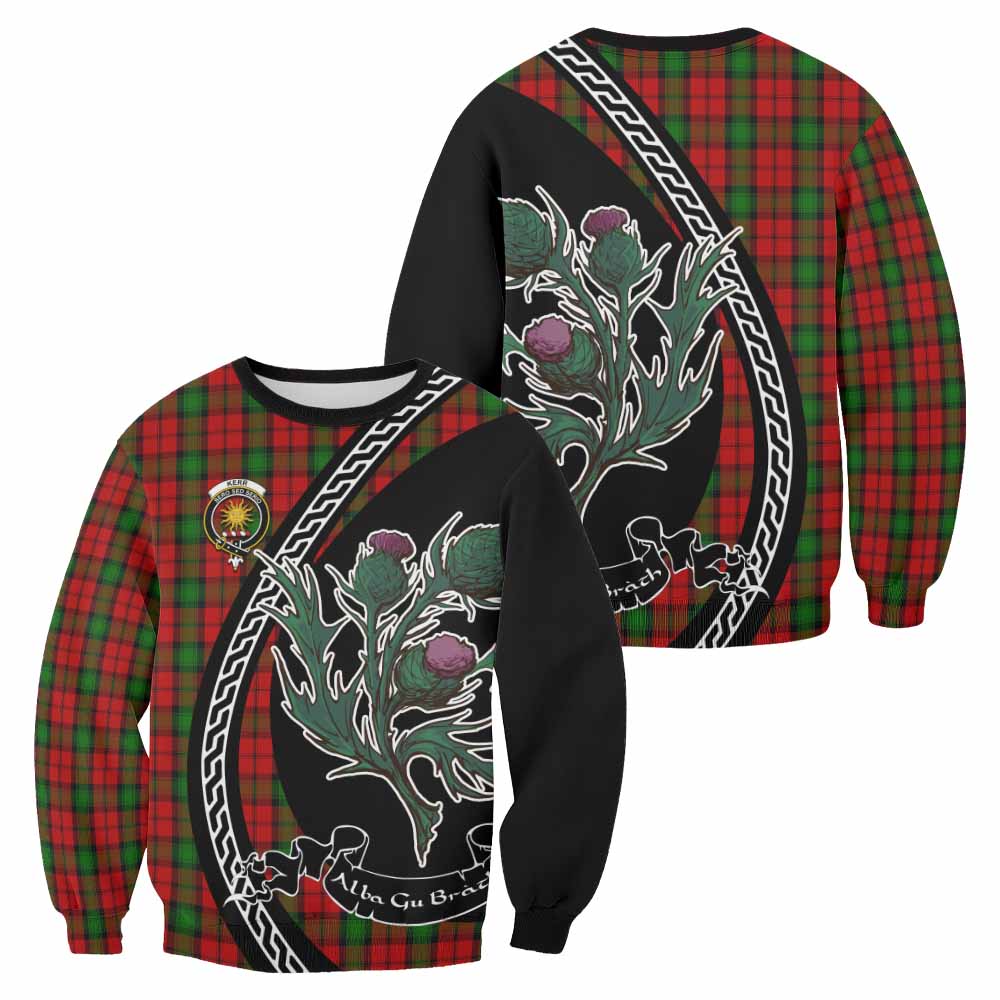 Kerr Family Crest Tartan Sweatshirt Alba Thistle Inspired - Tartan Vibes Clothing