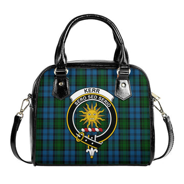Kerr Hunting Tartan Shoulder Handbags with Family Crest