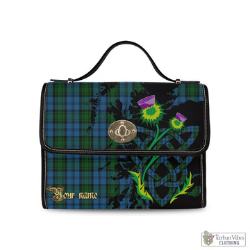 Kerr Hunting Tartan Waterproof Canvas Bag with Scotland Map and Thistle Celtic Accents