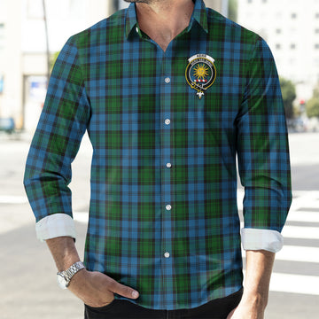 Kerr Hunting Tartan Long Sleeve Button Up Shirt with Family Crest