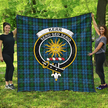 Kerr Hunting Tartan Quilt with Family Crest