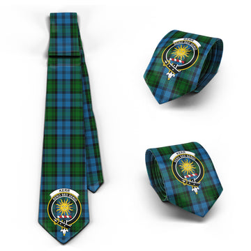 Kerr Hunting Tartan Classic Necktie with Family Crest