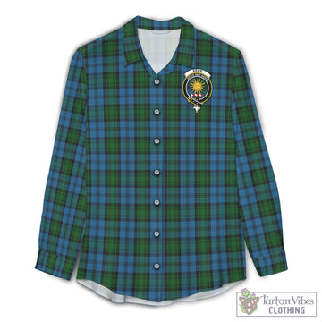 Kerr Hunting Tartan Womens Casual Shirt with Family Crest