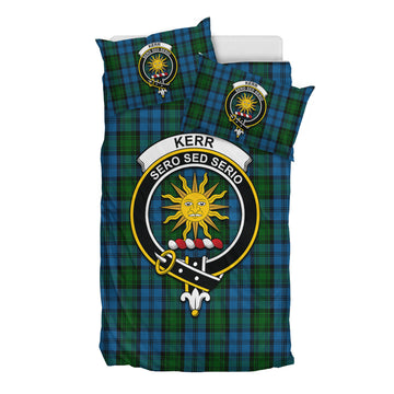 Kerr Hunting Tartan Bedding Set with Family Crest