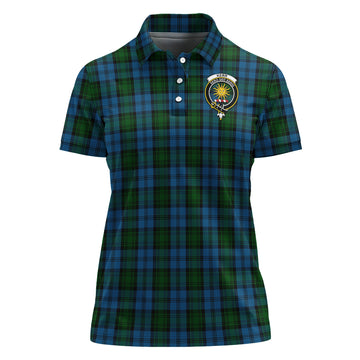 Kerr Hunting Tartan Polo Shirt with Family Crest For Women