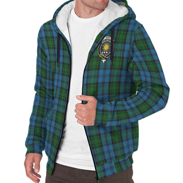 Kerr Hunting Tartan Sherpa Hoodie with Family Crest