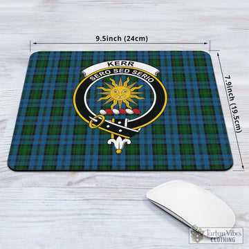 Kerr Hunting Tartan Mouse Pad with Family Crest